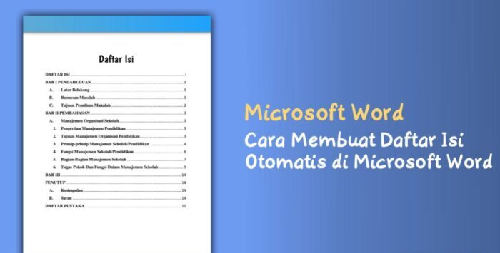 Cara Membuat Daftar Isi Otomatis Microsoft Word Di Semua Versi