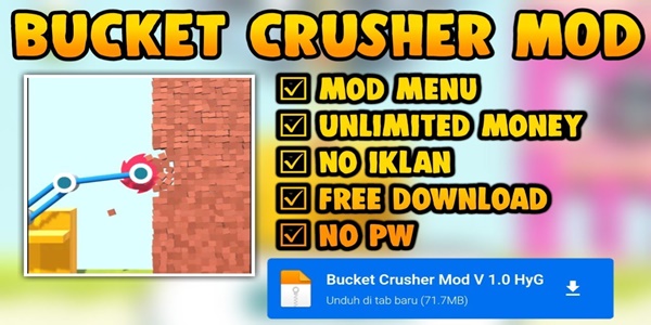 Fitur Menarik Pada Game Bucket Crusher Mod Apk